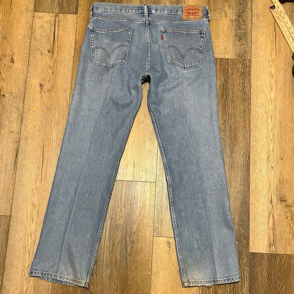VTG Y2K Levi Strauss 505 Loose Straight Fit Jeans Mens 36x32 LW Skater Grunge - Picture 3 of 10